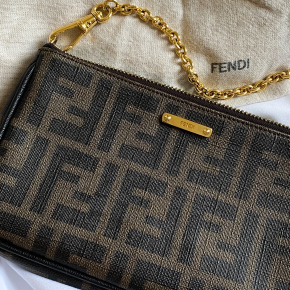 🐻 SOLD 🐻Fendi Zucca Spalmati Pochette - Picture 3 of 6